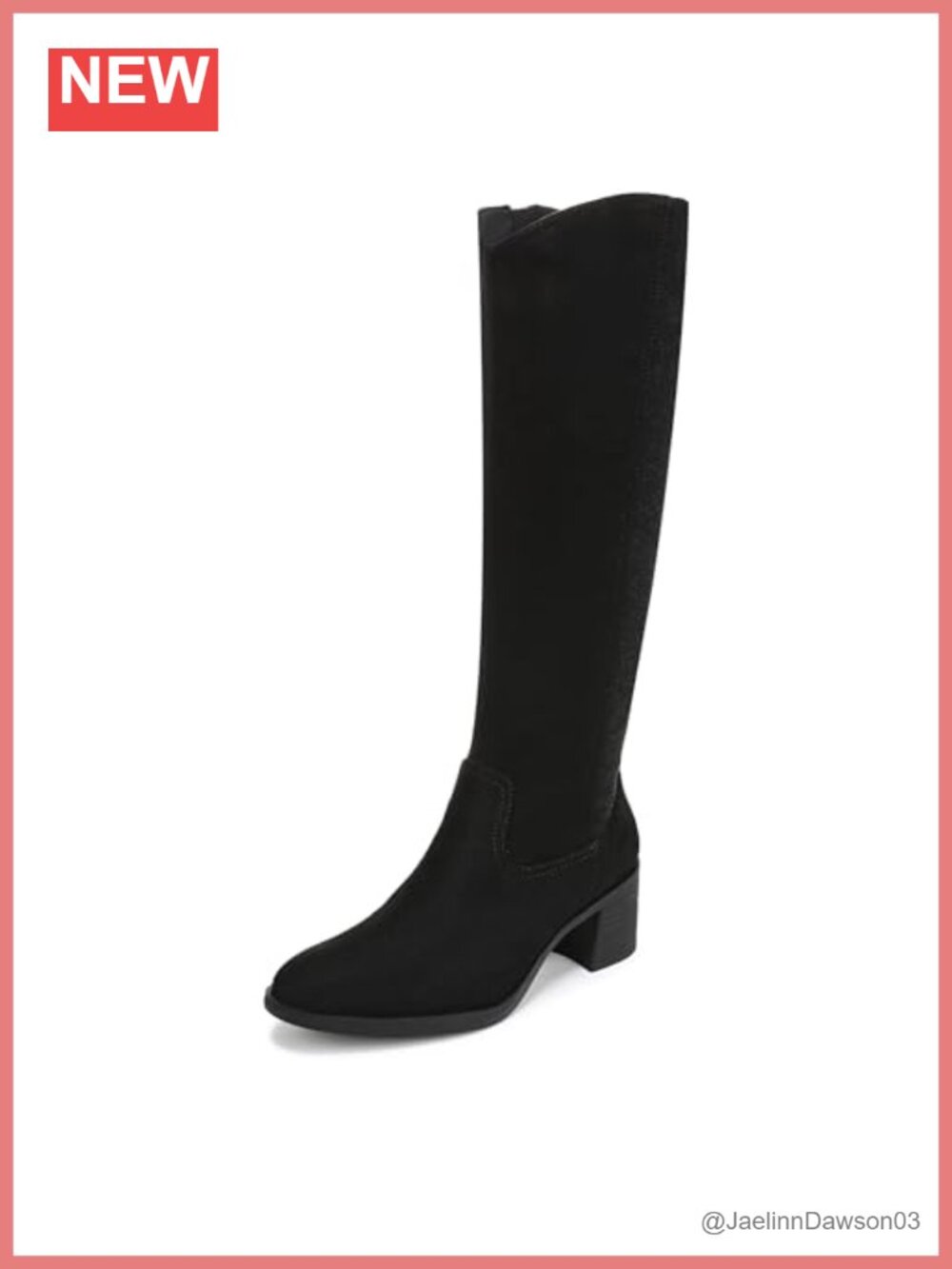 Knee-High Block Heel Boots with FreeFoam Comfort Side Zip
